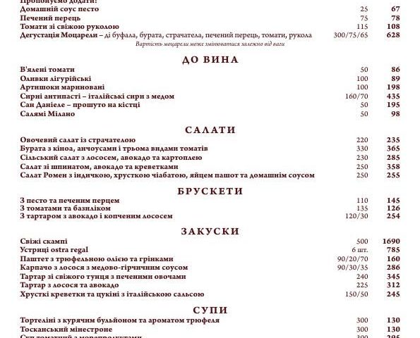 Ресторан Bigoli | ул. Князей Острожских, 8 к5/3