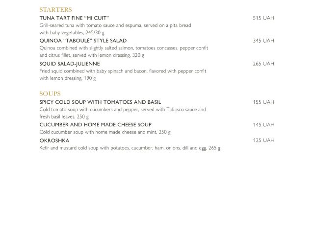 Restaurant Comme Il Faut | Velyka Zhytomyrska St, 2-A