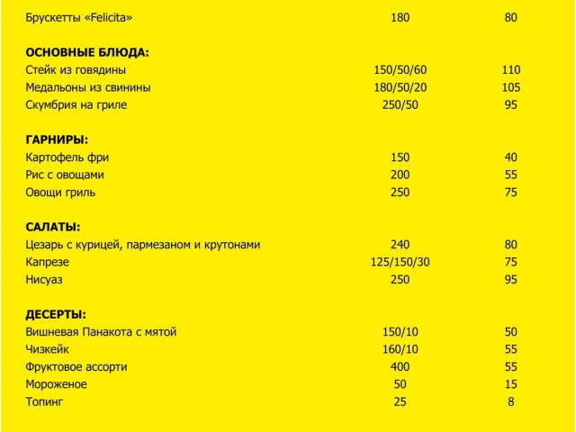 Ресторан Феличита | ул. Сичеславская наб.