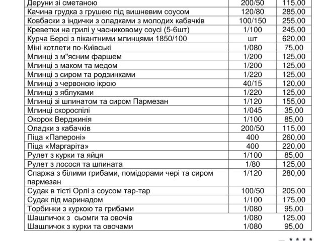 Ресторан Киев | вул. Михайла Грушевського, 26/1