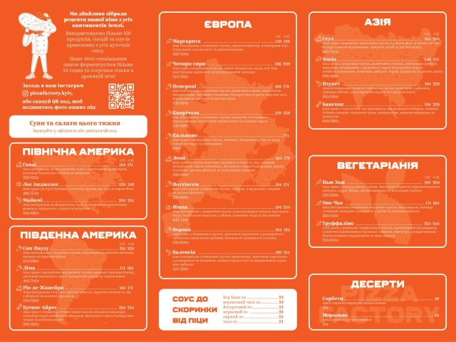 Ресторан Pizza Factory | вул. Петра Сагайдачного, 35