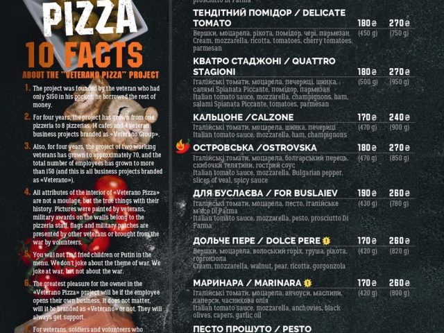 Ресторан Veterano Pizza | ул. Софиевская, 8